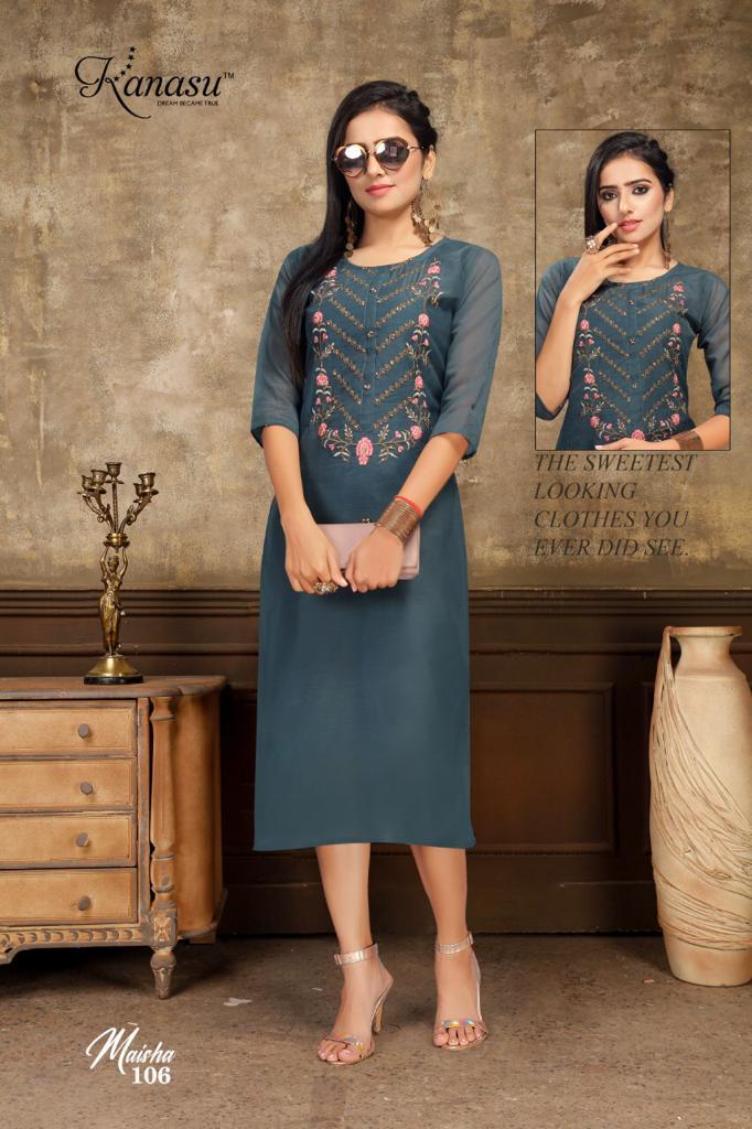 Kanasu Maisha Ethnic Wear Chanderi Silk Designer Kurti Collection